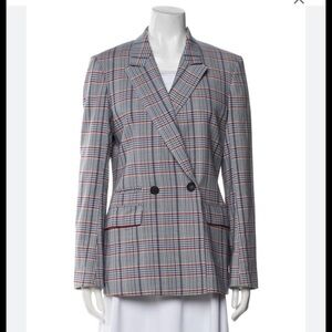 Rag & Bone Gray and Red Plaid Blazer
